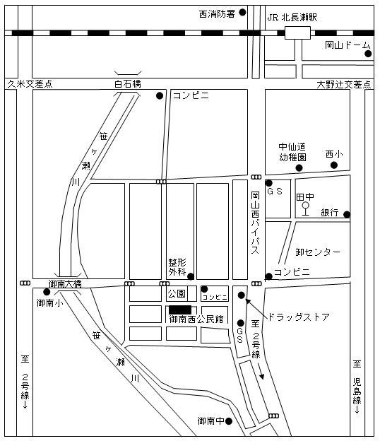 御南西公民館周辺地図