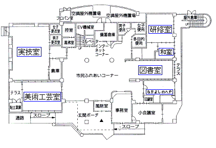 興除公民館の1階平面図