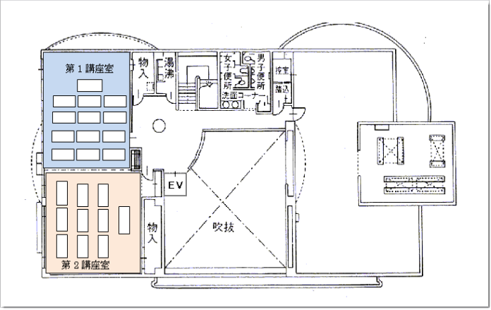 芳田公民館2階の平面図