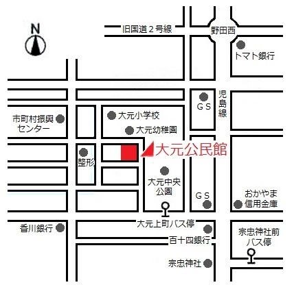 大元公民館　周辺地図