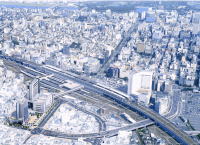岡山駅上空からの写真