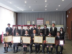 明誠学院高等学校書道部　来訪の様子