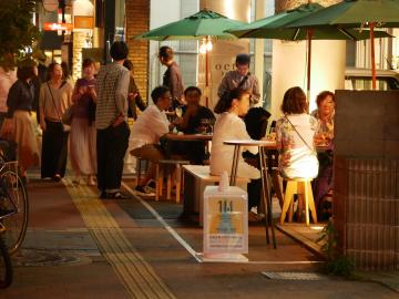 県庁通りでの社会実験時の写真