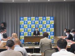 第60回岡山市新型コロナウイルス感染症対策本部会議に大森雅夫岡山市長が出席し、市内における新型コロナウイルス感染症対策などについて協議しました